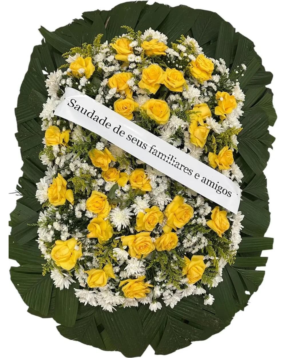 Coroa de Flores Grande Amarela