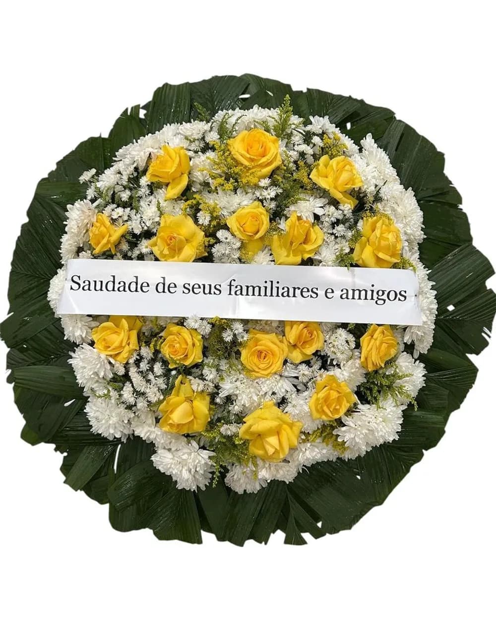 Coroa de Flores Média Amarela