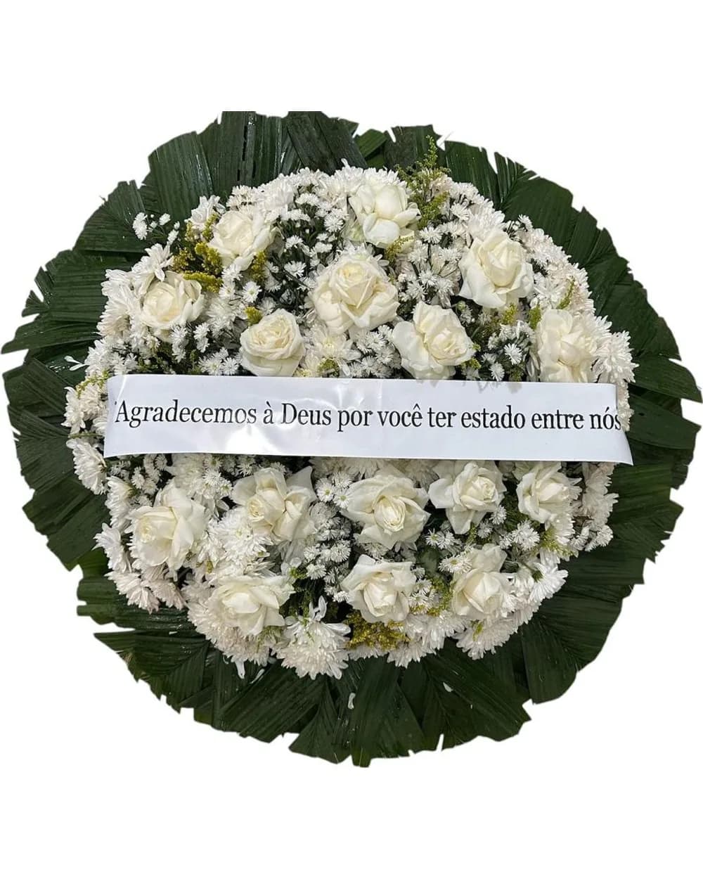 Coroa de Flores Média Branca
